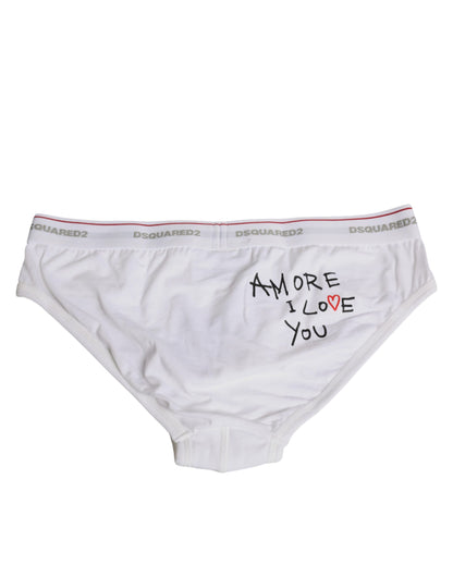Culotte taille moyenne en coton stretch blanc Dsquared² pour femme