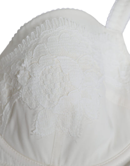 Soutien-gorge balconnet en soie stretch blanche Dolce &amp; Gabbana