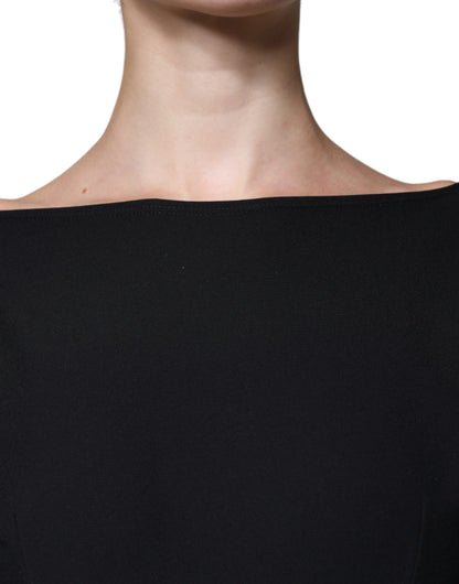 Dolce & Gabbana Black Viscose Cut Out A-line Long Sleeves Mini Dress by Dolce & Gabbana