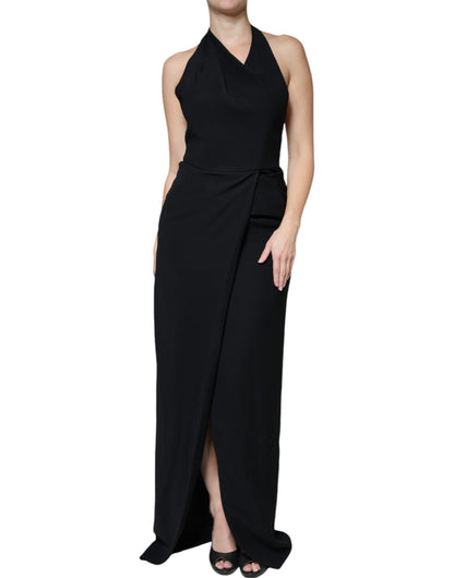 Emporio Armani Black Sleeveless Halter Sheath Long Gown Dress by Emporio Armani