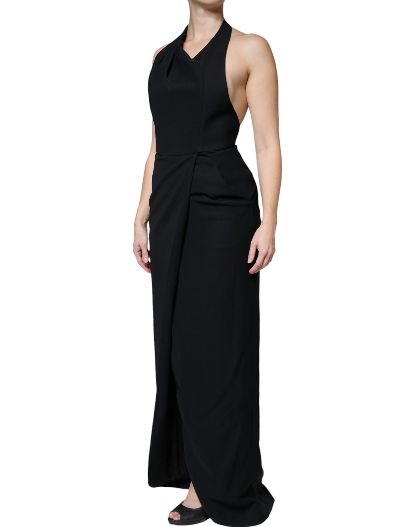 Emporio Armani Black Sleeveless Halter Sheath Long Gown Dress by Emporio Armani
