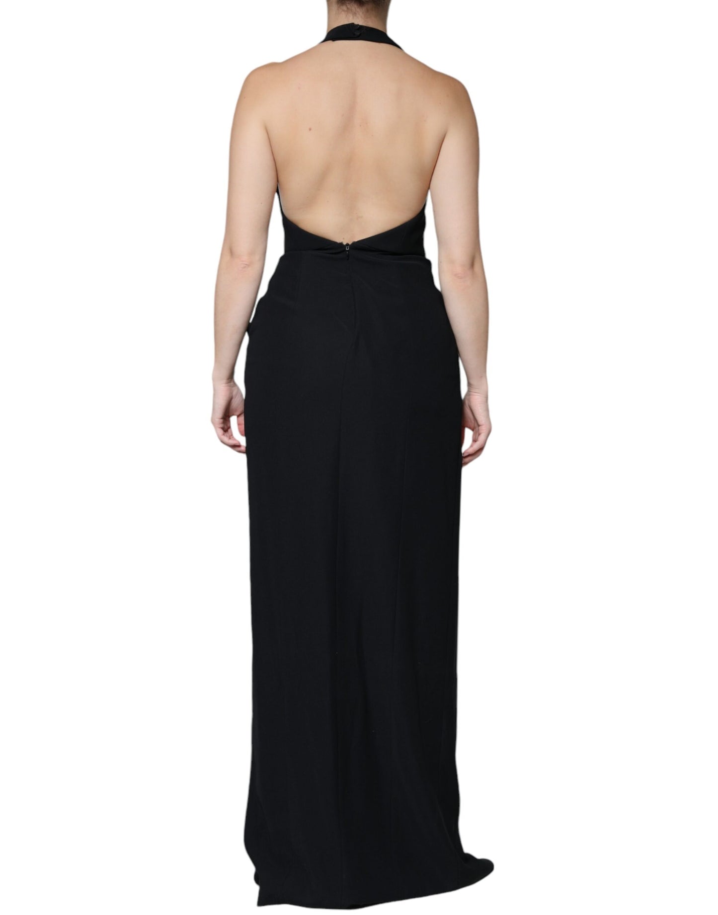 Emporio Armani Black Sleeveless Halter Sheath Long Gown Dress by Emporio Armani