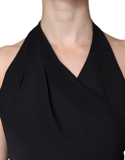 Emporio Armani Black Sleeveless Halter Sheath Long Gown Dress by Emporio Armani
