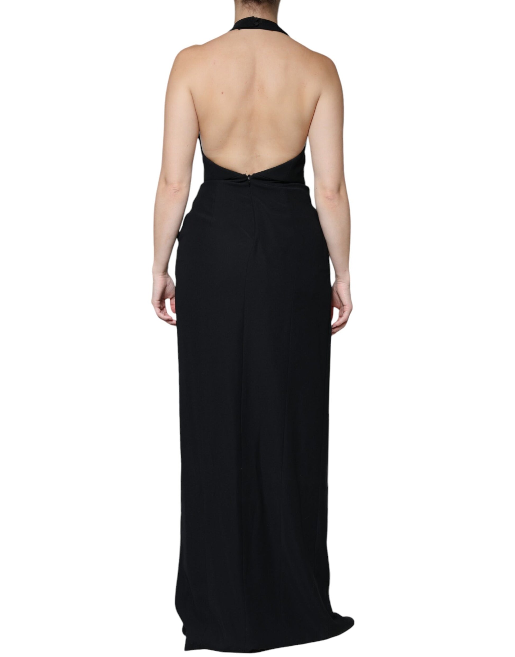 Emporio Armani Black Sleeveless Halter Sheath Long Gown Dress by Emporio Armani
