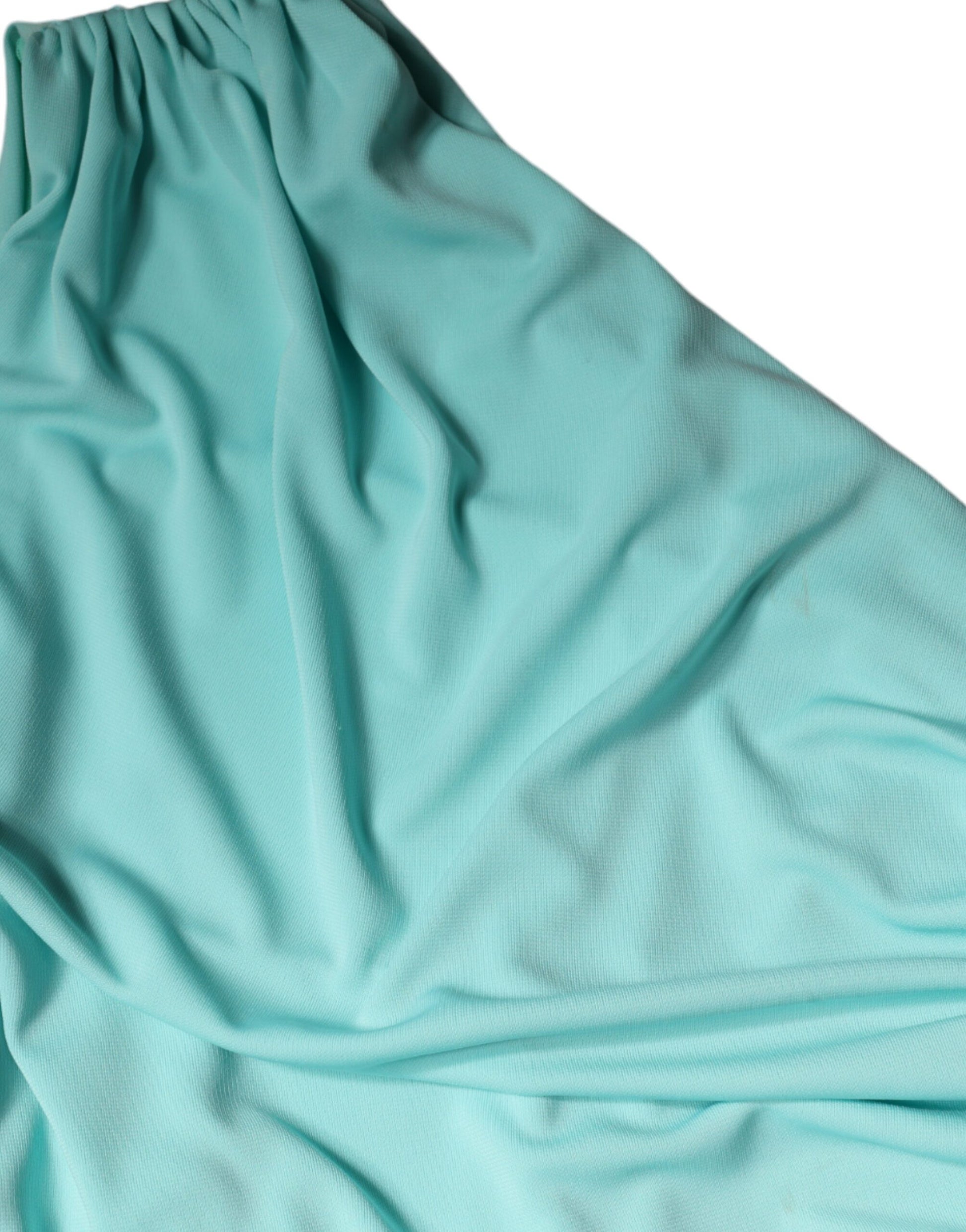 Christian Pellizzari Light Blue Jersey Long Drape One Shoulder Dress by Christian Pellizzari