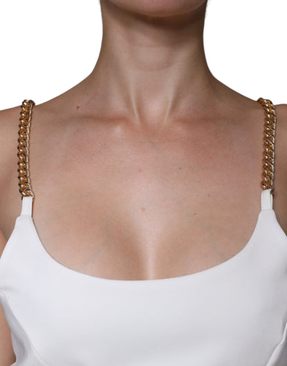 Elisabetta Franchi White Sleeveless Bodycon Sheath Mini Dress by Elisabetta Franchi