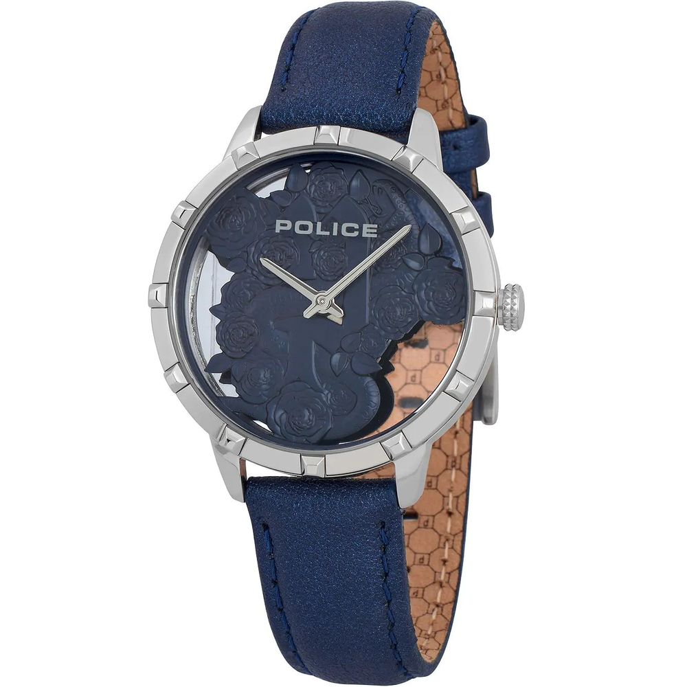 Montre Police en cuir bleu