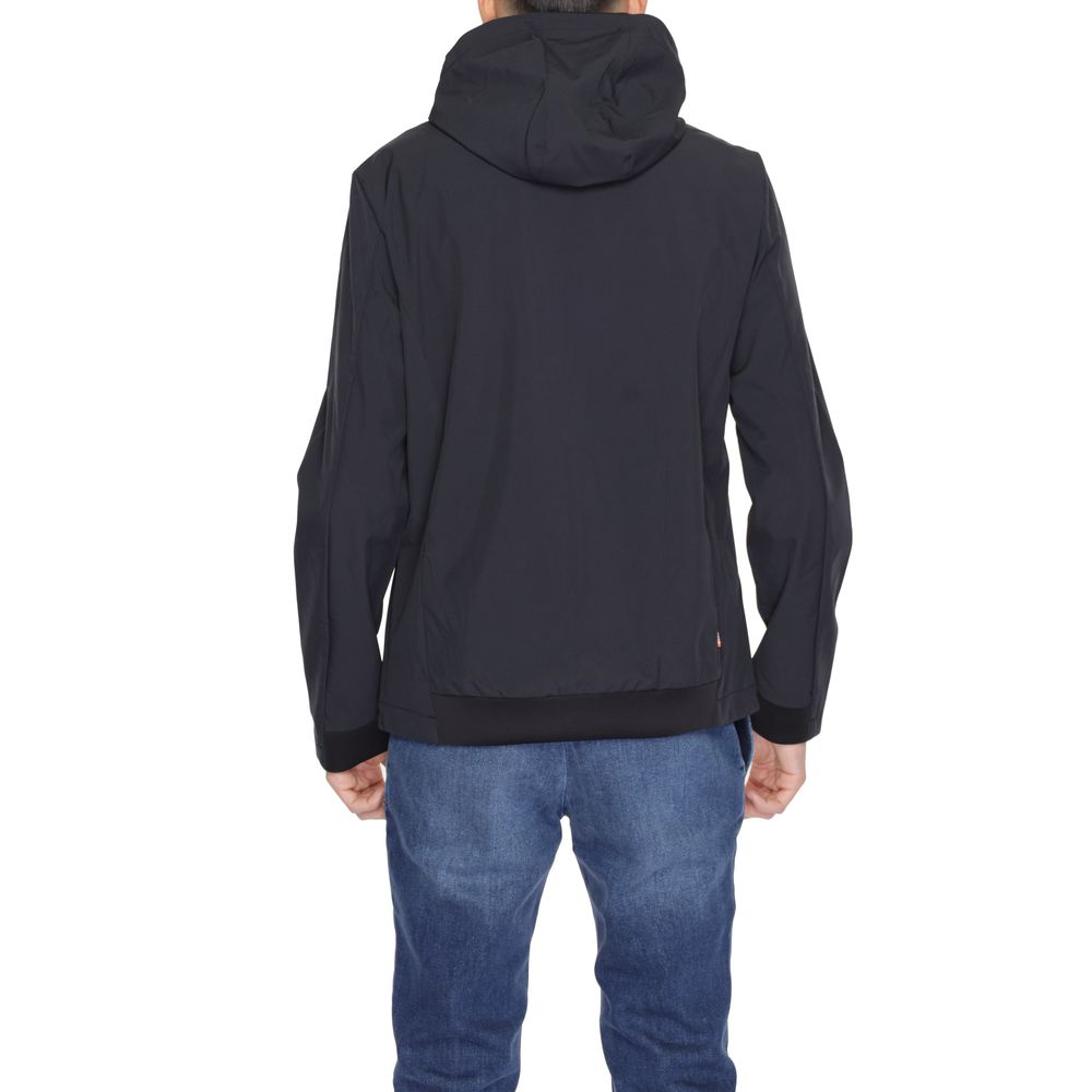 Suns Black Polyester Jackets &amp; Coat
