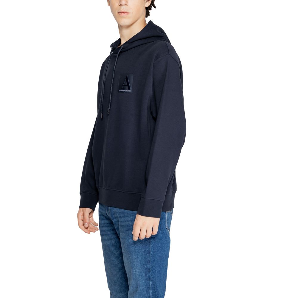 Armani Exchange Blue Cotton Hoody by Armani Exchange