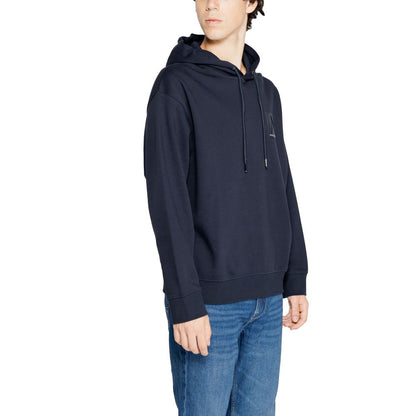 Armani Exchange Blue Cotton Hoody by Armani Exchange