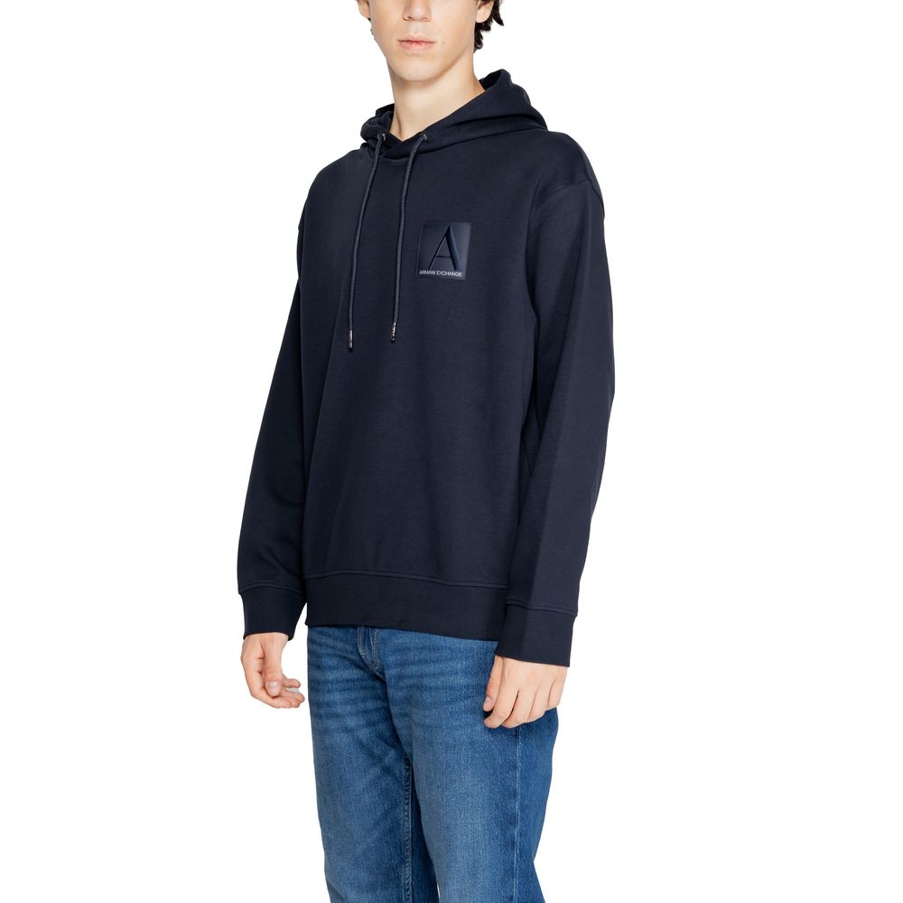 Armani Exchange Blue Cotton Hoody by Armani Exchange
