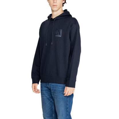 Armani Exchange Blue Cotton Hoody by Armani Exchange
