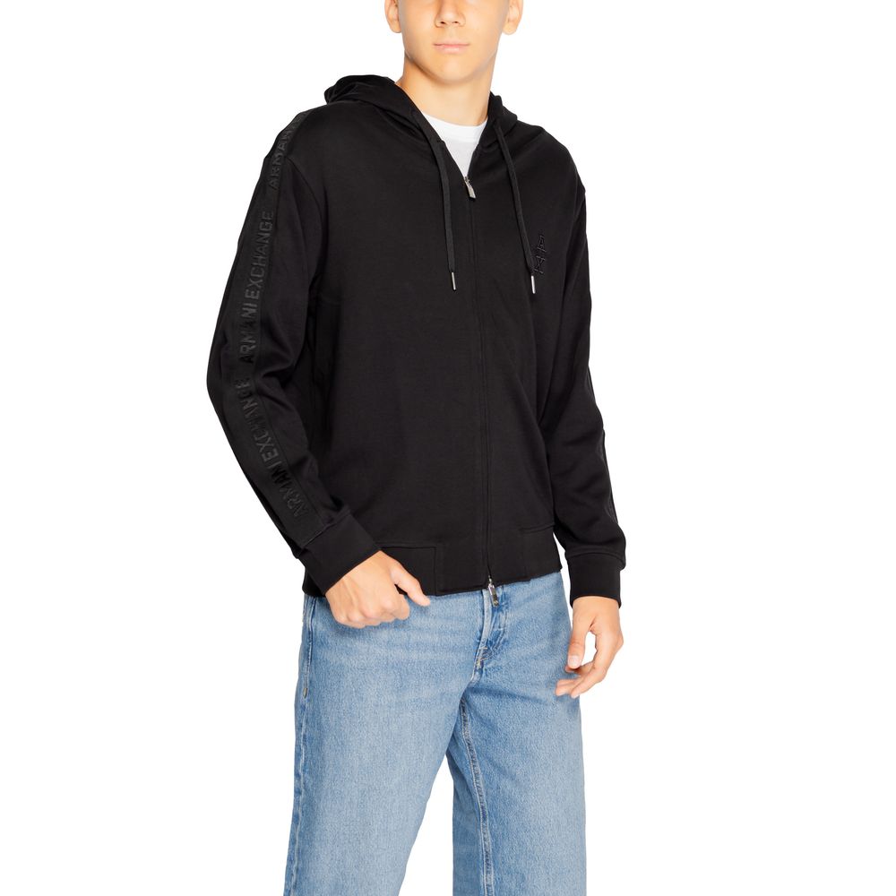 Armani Exchange Black Cotton Hoody by Armani Exchange