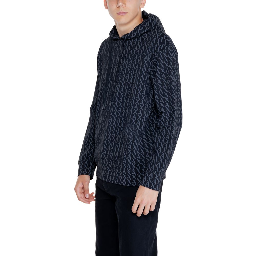 Armani Exchange Black Cotton Hoody by Armani Exchange
