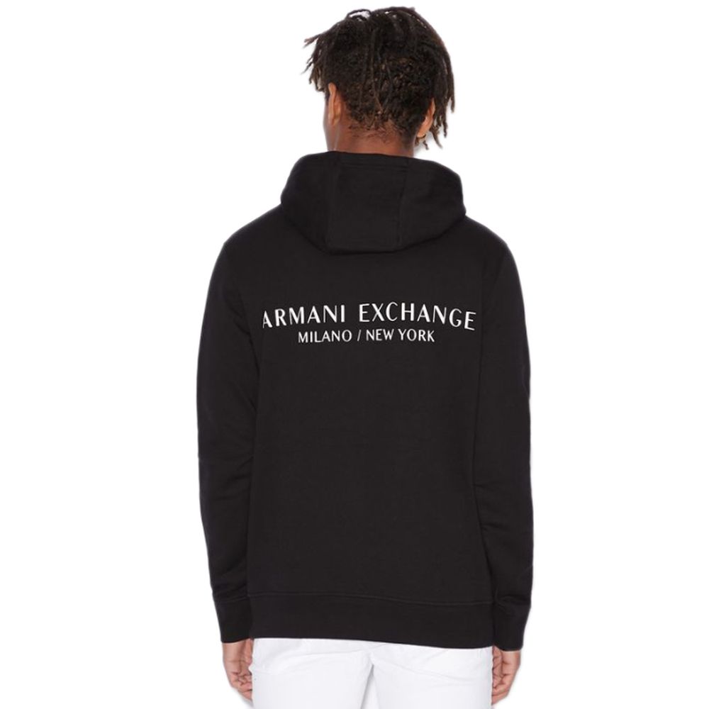 Armani Exchange Black Cotton Hoody by Armani Exchange