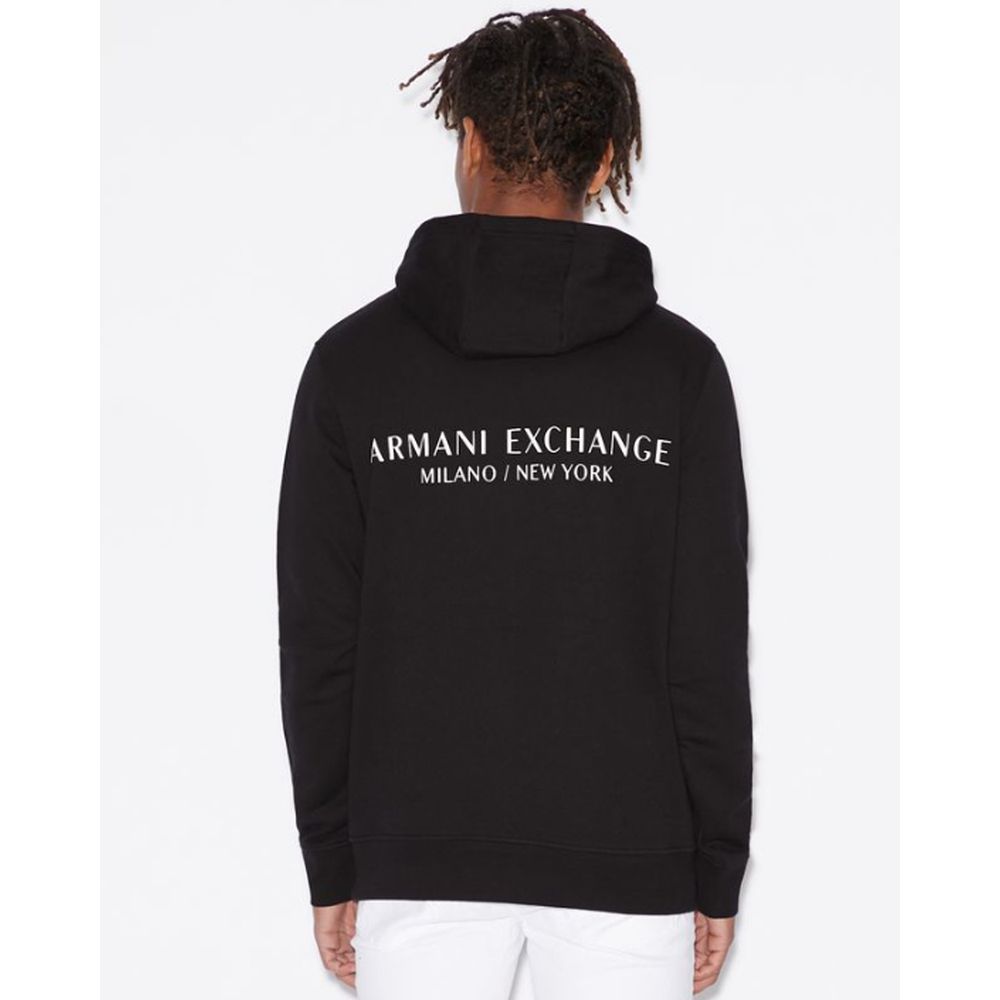 Armani Exchange Black Cotton Hoody by Armani Exchange
