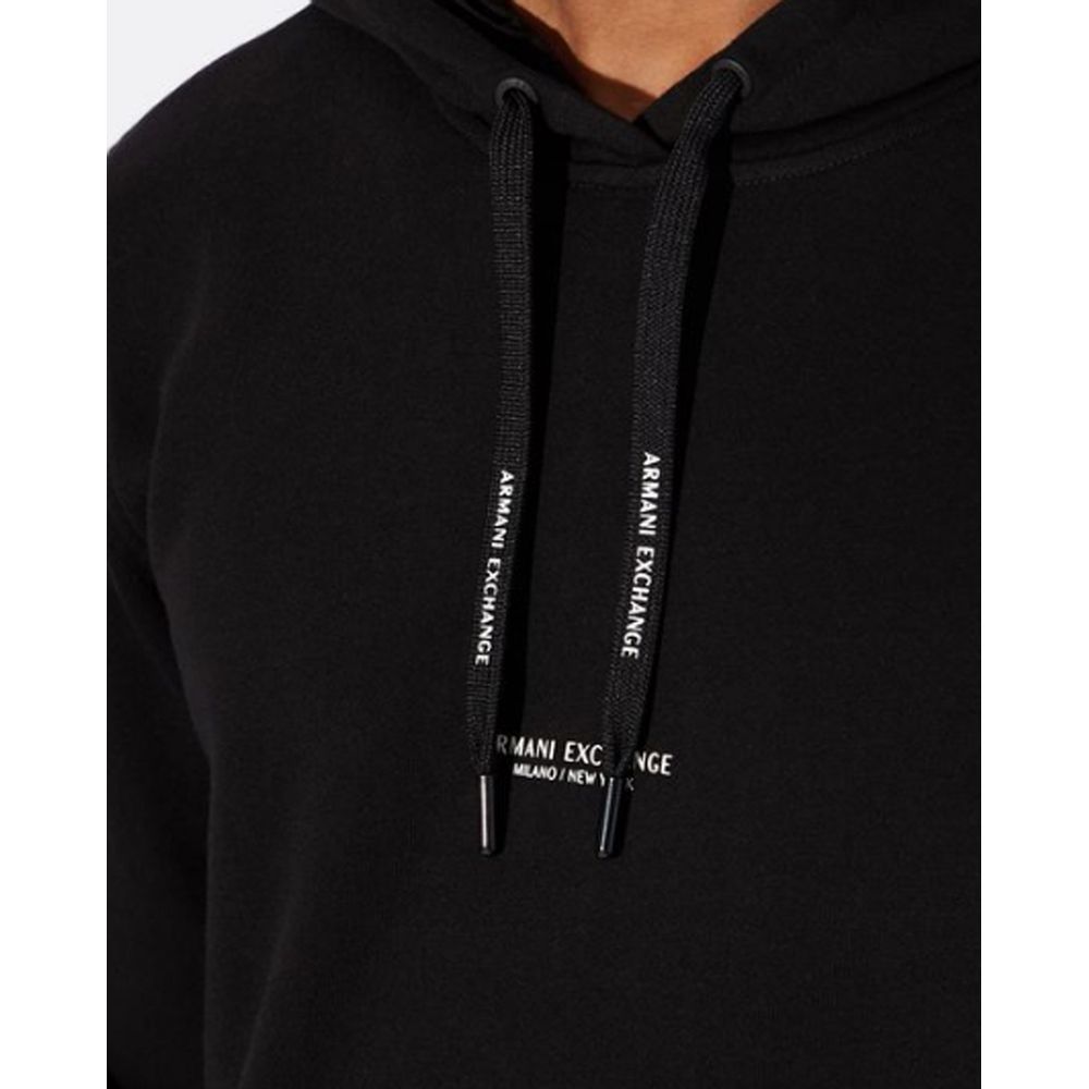 Armani Exchange Black Cotton Hoody by Armani Exchange
