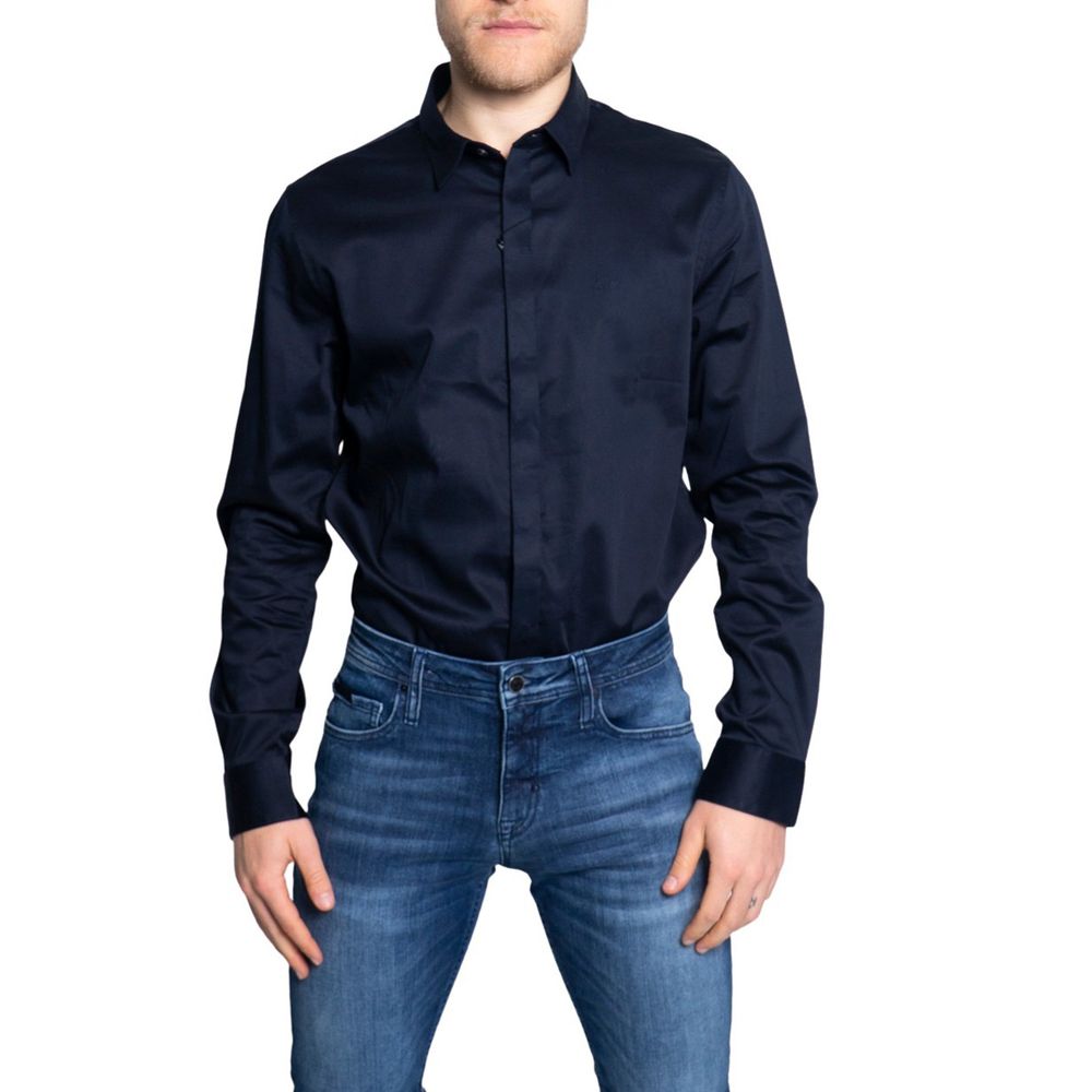 Armani Exchange Blue Cotton Shirt by Armani Exchange