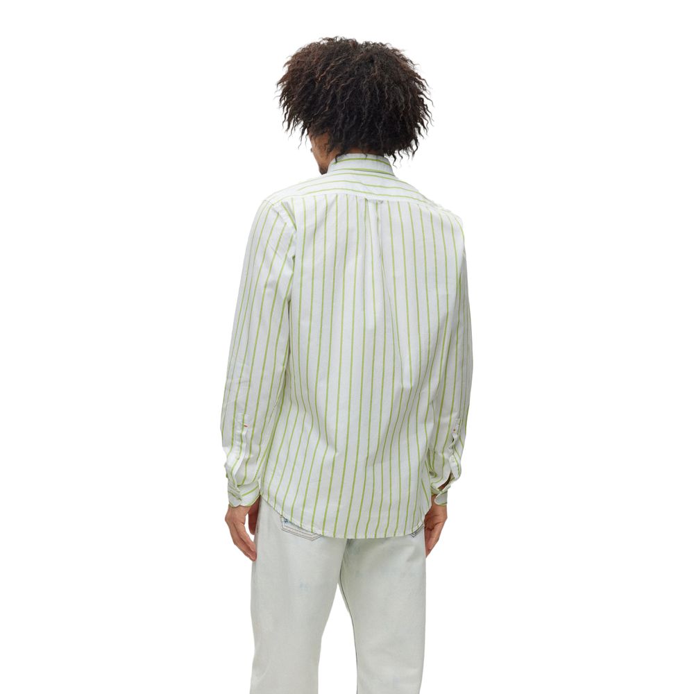 Hugo Boss Green Cotton Shirt by Hugo Boss
