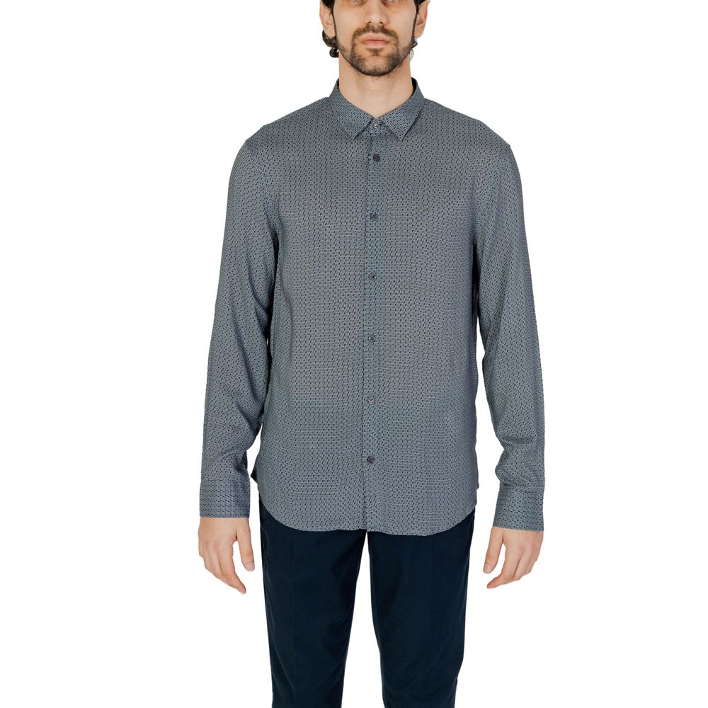 Armani Exchange Gray Viscose Shirt by Armani Exchange