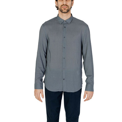 Armani Exchange Gray Viscose Shirt by Armani Exchange