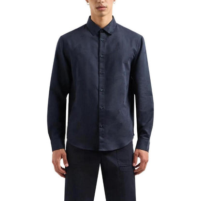 Armani Exchange Blue Cotton Shirt by Armani Exchange