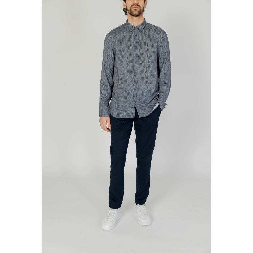 Armani Exchange Gray Viscose Shirt by Armani Exchange