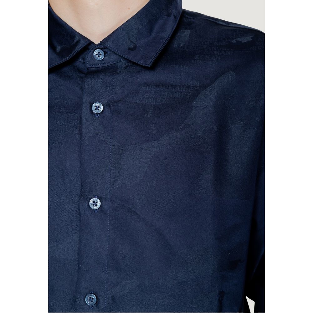 Armani Exchange Blue Cotton Shirt by Armani Exchange