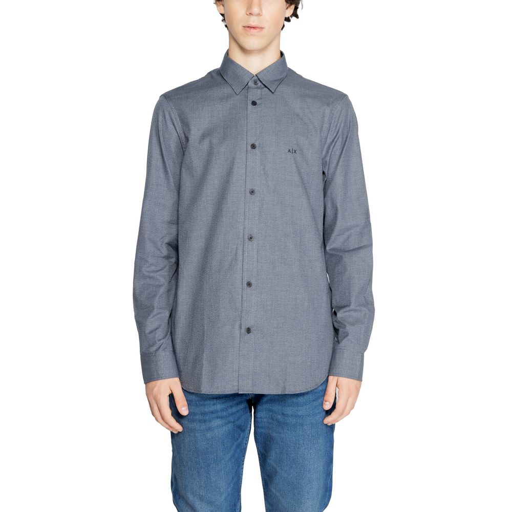 Armani Exchange Blue Cotton Shirt by Armani Exchange