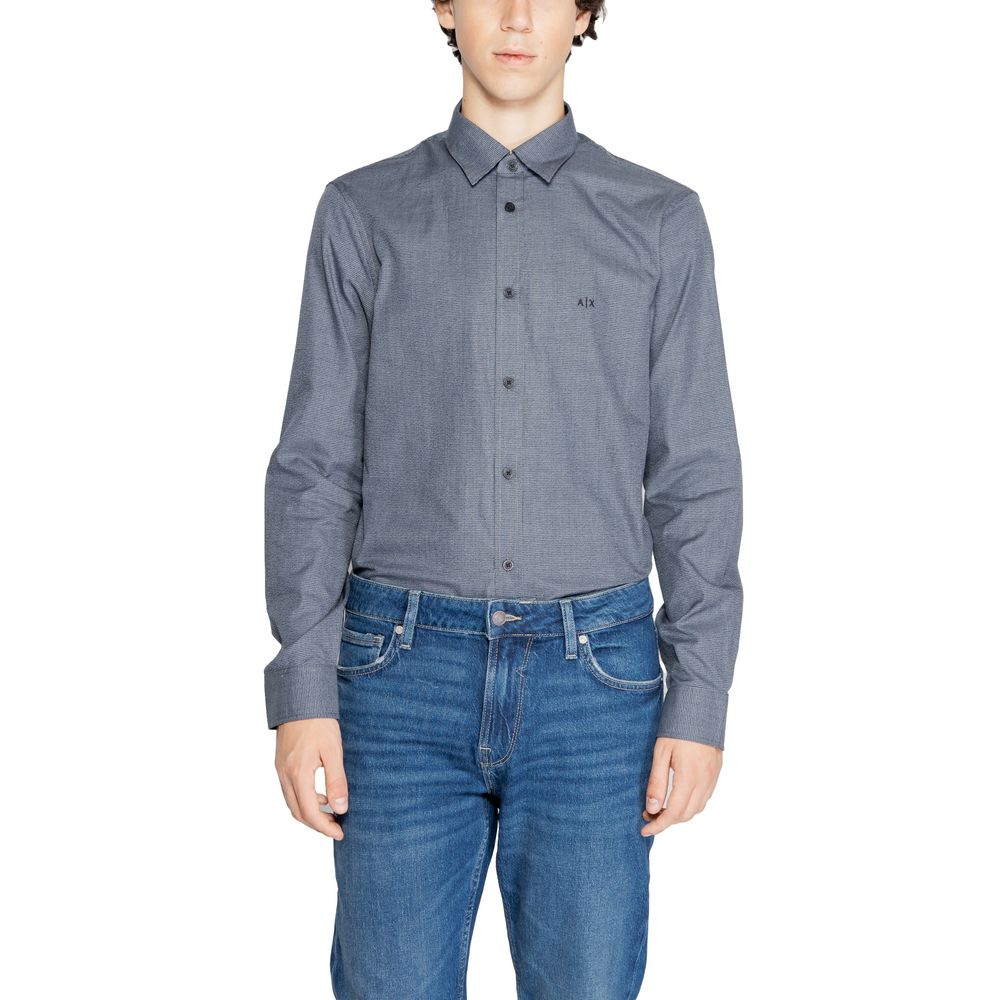 Armani Exchange Blue Cotton Shirt by Armani Exchange