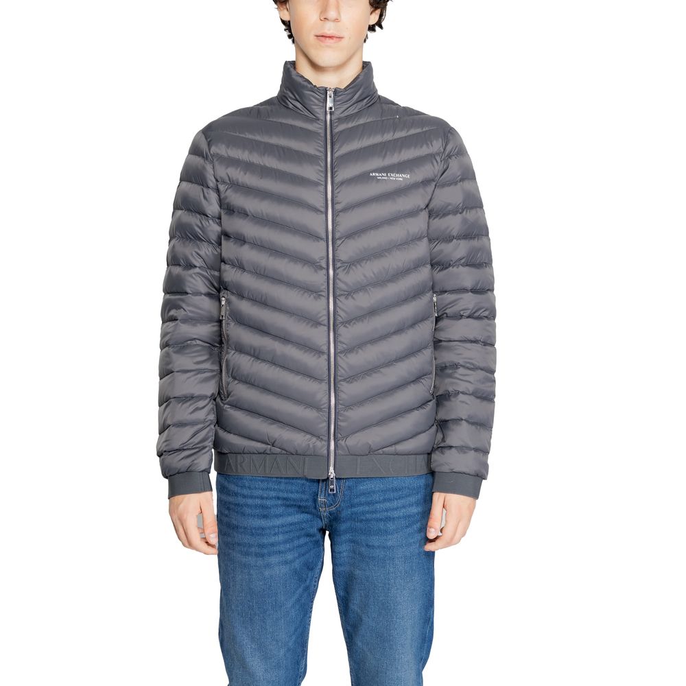 Armani Exchange Gray Polyester Jackets & Coat by Armani Exchange
