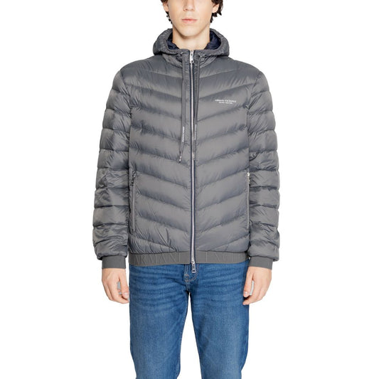 Armani Exchange Gray Polyester Jackets & Coat by Armani Exchange