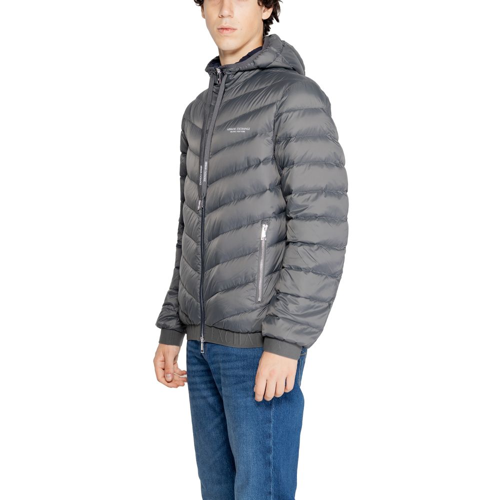 Armani Exchange Gray Polyester Jackets & Coat by Armani Exchange