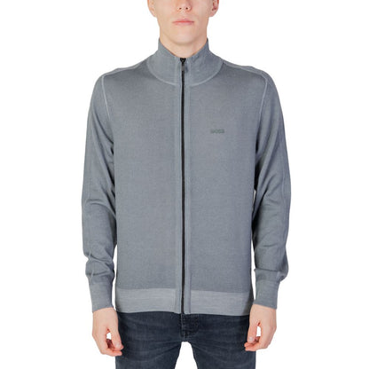 Cardigan en laine gris Hugo Boss
