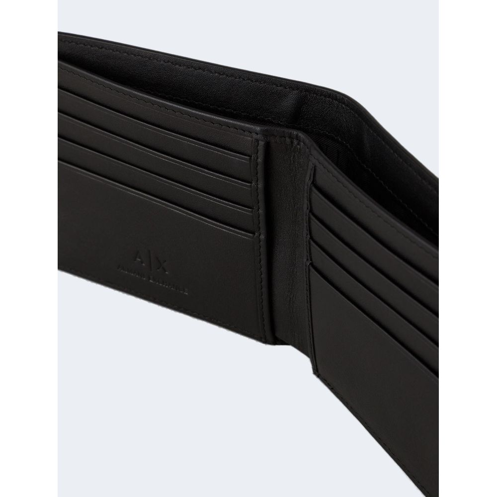 Portefeuille en cuir noir Armani Exchange