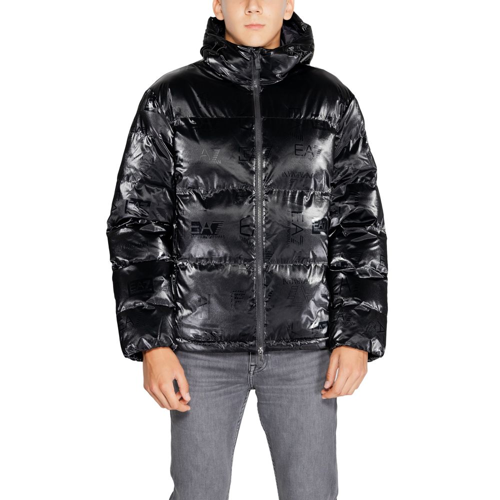 EA7 Emporio Armani Black Polyester Jackets & Coat by EA7 Emporio Armani