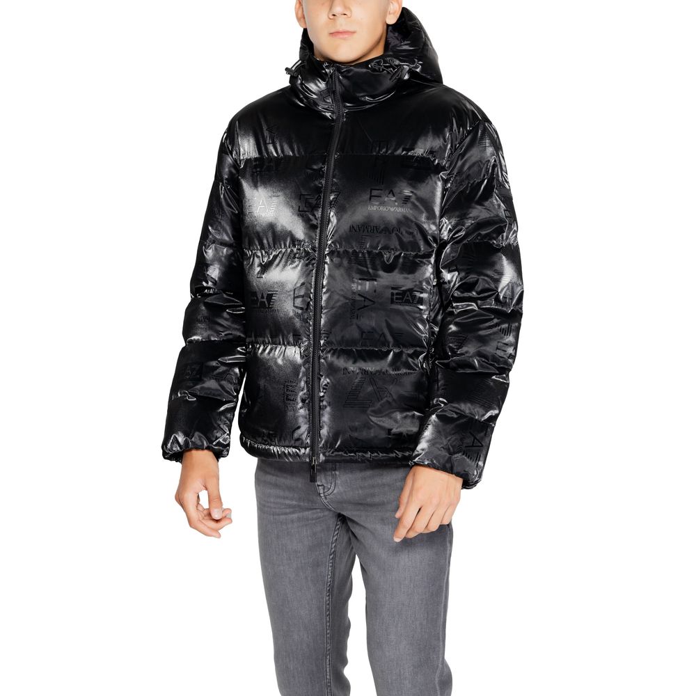 EA7 Emporio Armani Black Polyester Jackets & Coat by EA7 Emporio Armani