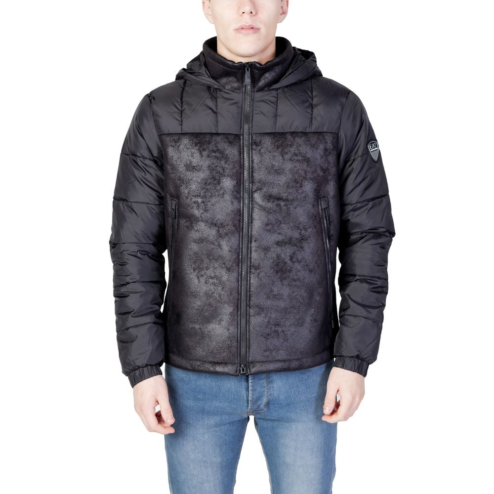 EA7 Emporio Armani Black Polyester Jackets & Coat by EA7 Emporio Armani