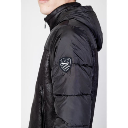 EA7 Emporio Armani Black Polyester Jackets & Coat by EA7 Emporio Armani