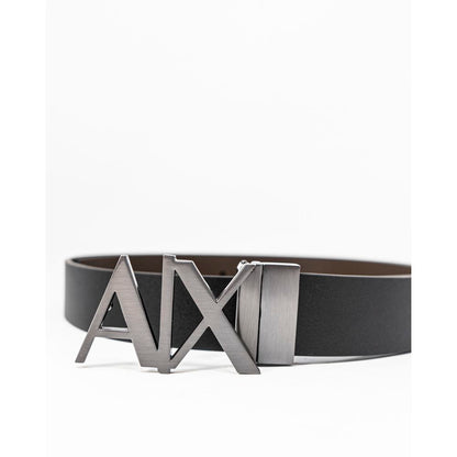 Ceinture en cuir noir Armani Exchange