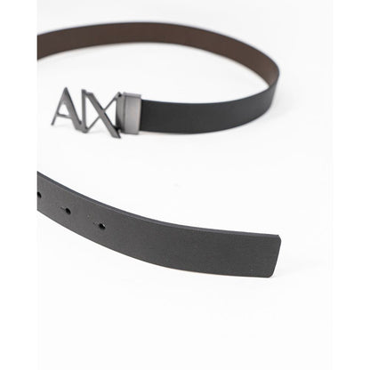 Ceinture en cuir noir Armani Exchange