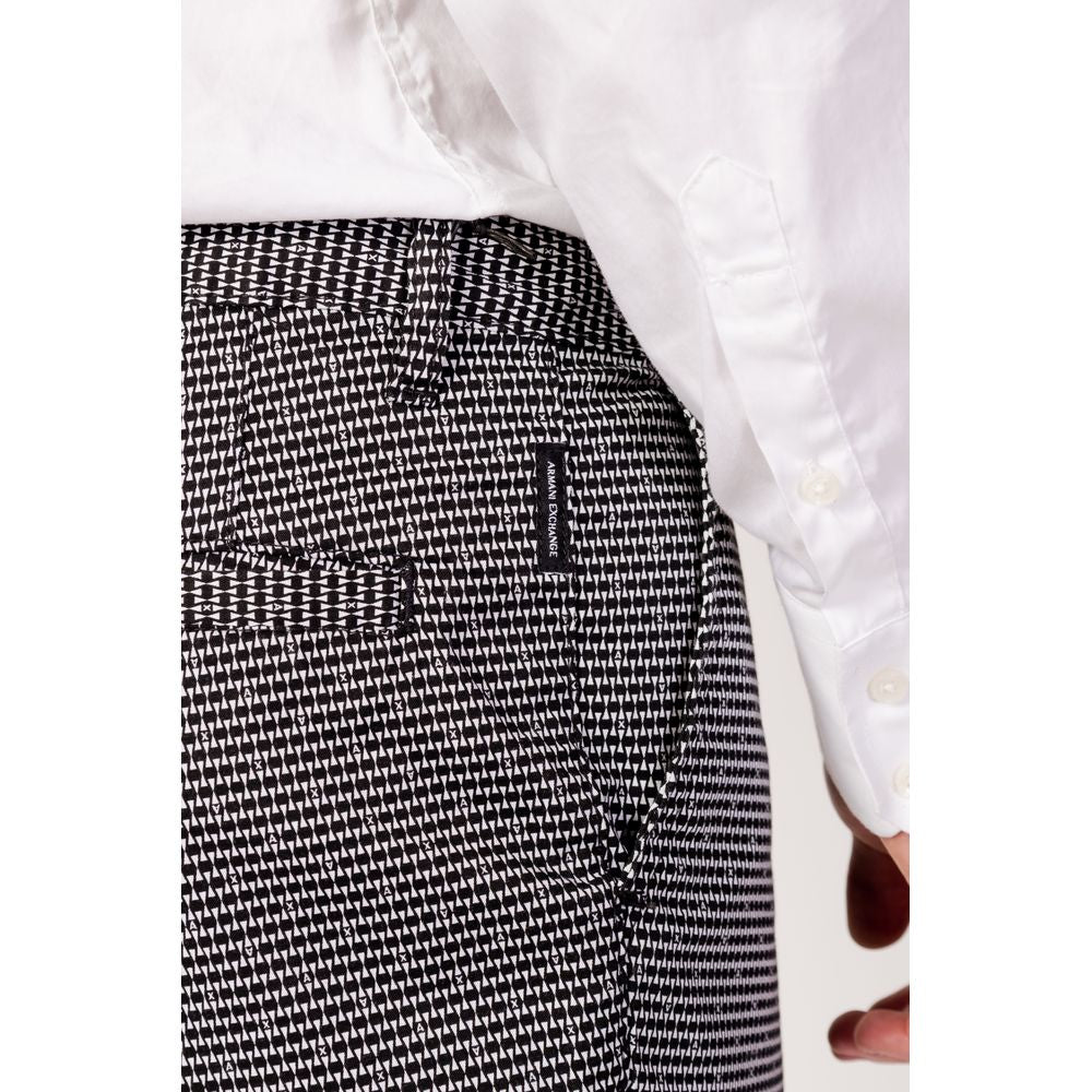 Short en coton noir et blanc Armani Exchange