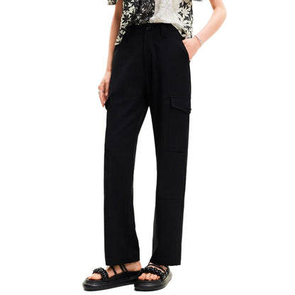 Desigual Black Polyester Cropped Pant by Desigual