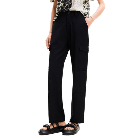 Desigual Black Polyester Cropped Pant by Desigual