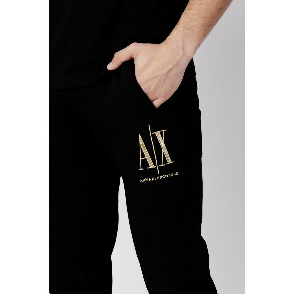 Armani Exchange Black Cotton Joggers Workout Pant by Armani Exchange