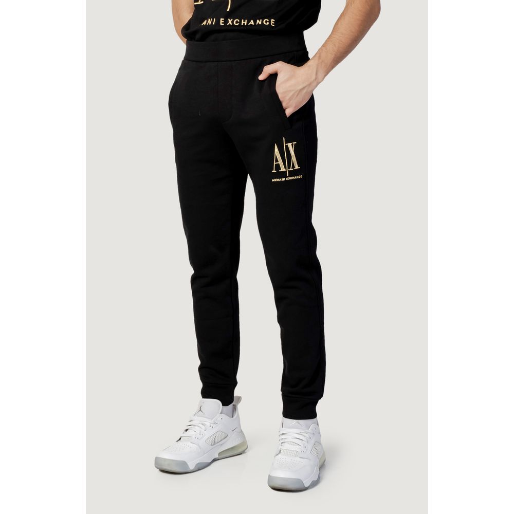 Armani Exchange Black Cotton Joggers Workout Pant by Armani Exchange