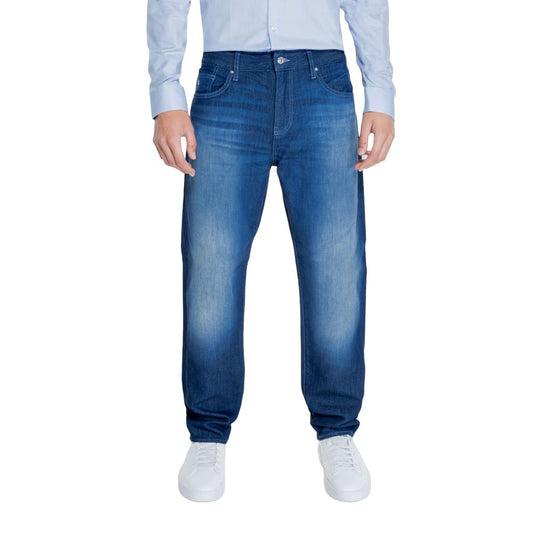 Armani Exchange Blue Cotton Skinny Pant by Armani Exchange