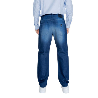 Armani Exchange Blue Cotton Skinny Pant by Armani Exchange