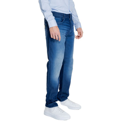 Armani Exchange Blue Cotton Skinny Pant by Armani Exchange
