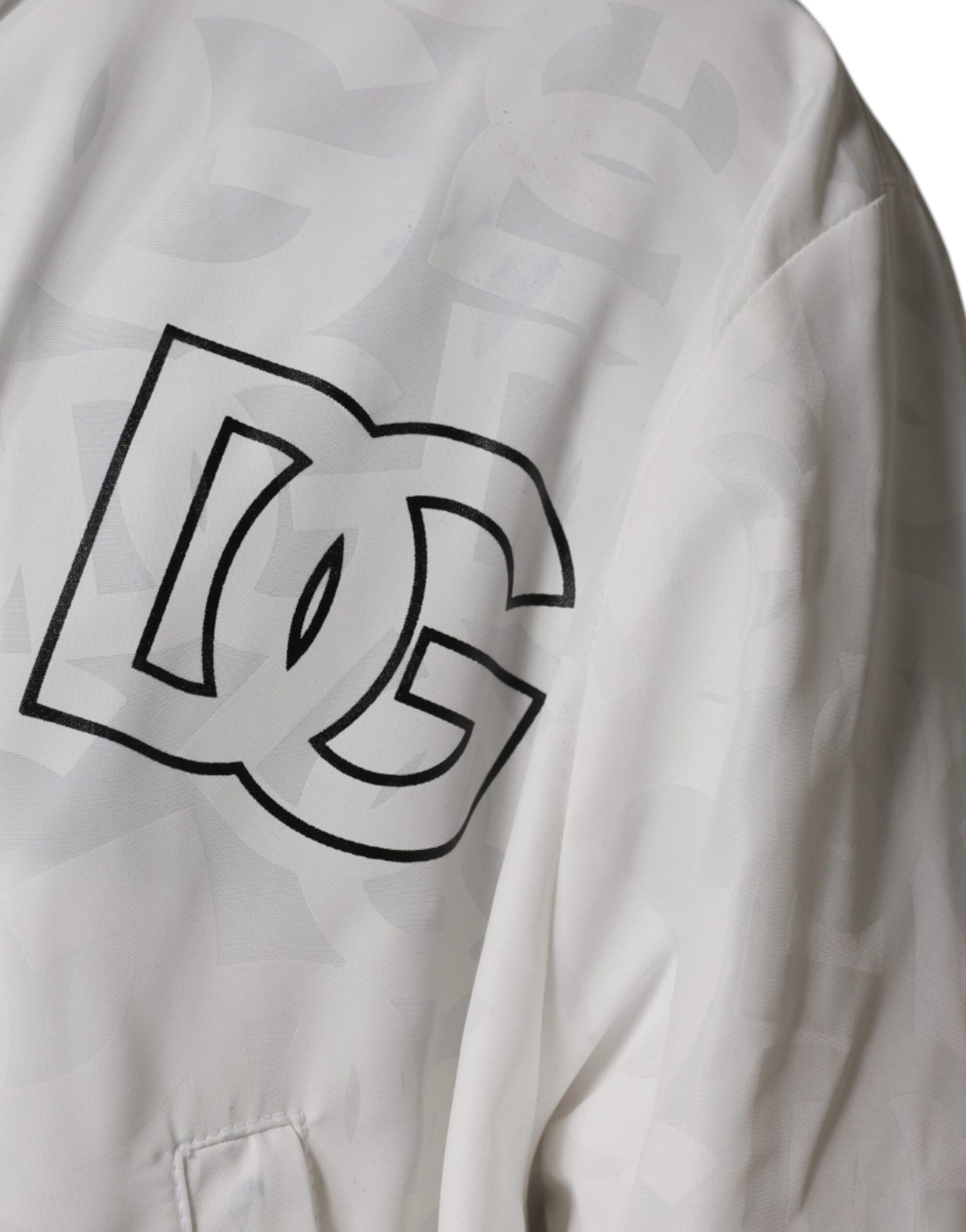 Dolce & Gabbana White Hooded Parka Polyester Trench Coat Jacket by Dolce & Gabbana